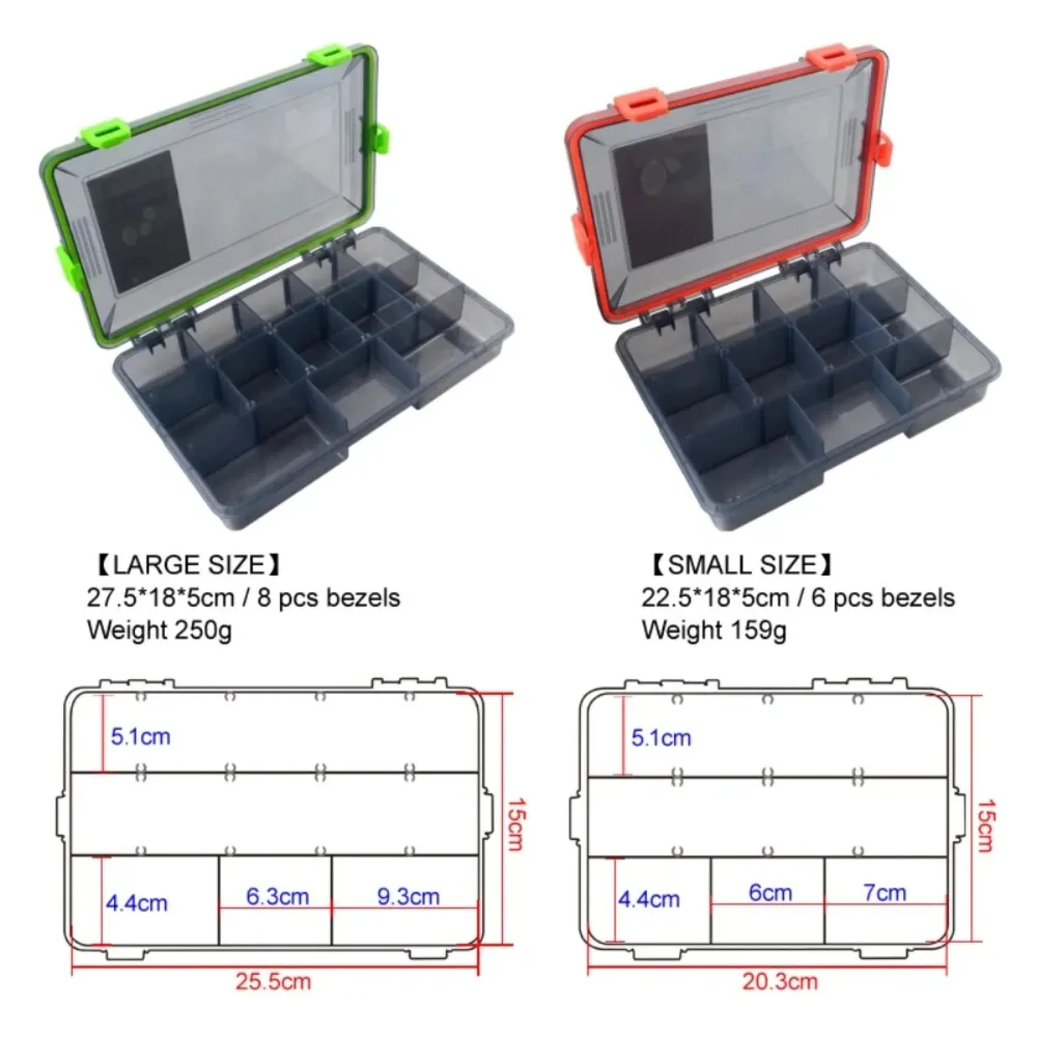 Fishing Tackle Box Large Capacity Waterproof Accessories Hook  Lure Bait Tray  Lure Bait Organizer Boxes