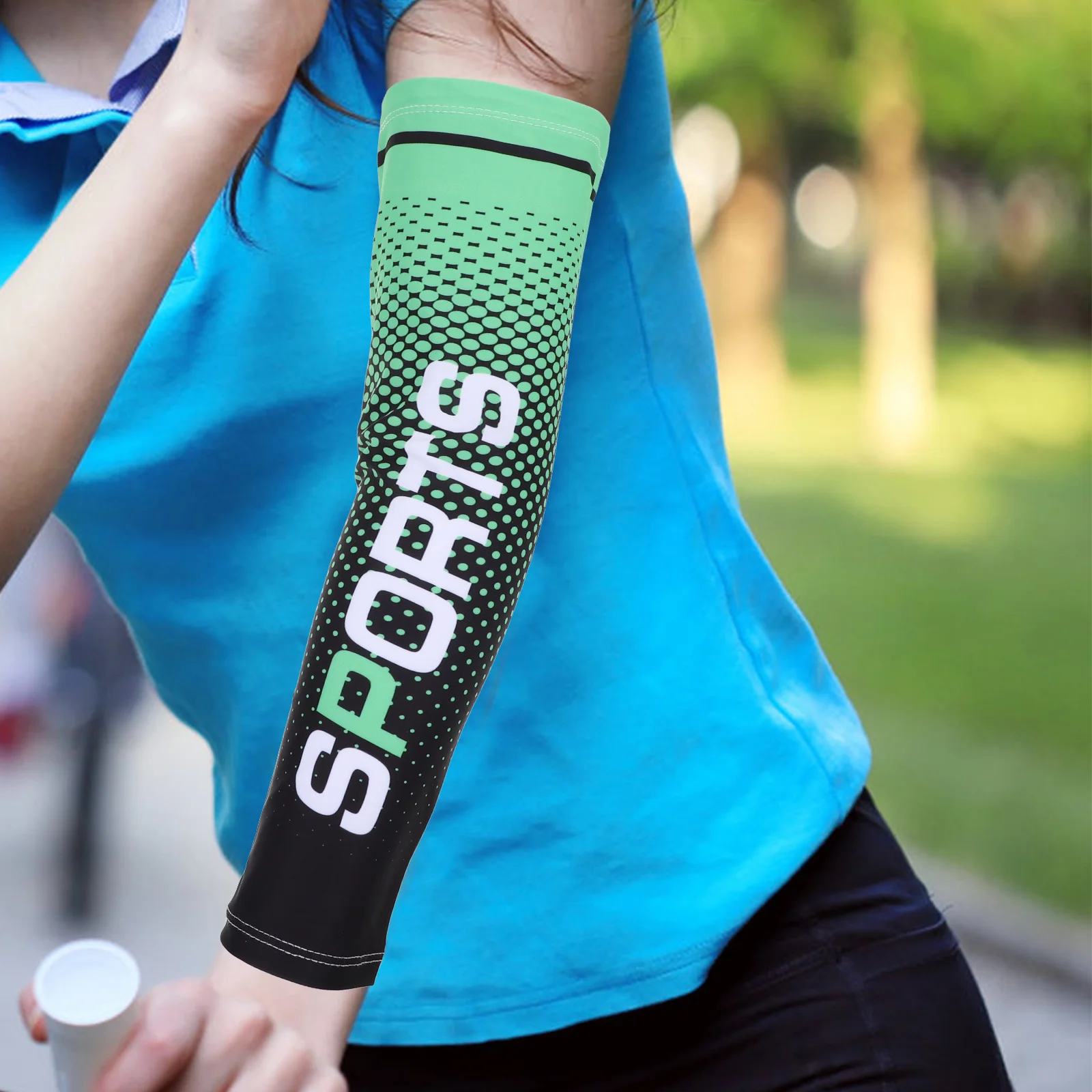 مجموعة واحدة من أكمام الذراع الواقية من الشمس المبتكرة من ألياف الحرير الجليدي القابلة للتنفس وخفيفة الوزن للحماية من الأشعة فوق البنفسجية للرياضات الخارجية والمشي لمسافات طويلة وركوب الدراجات #1