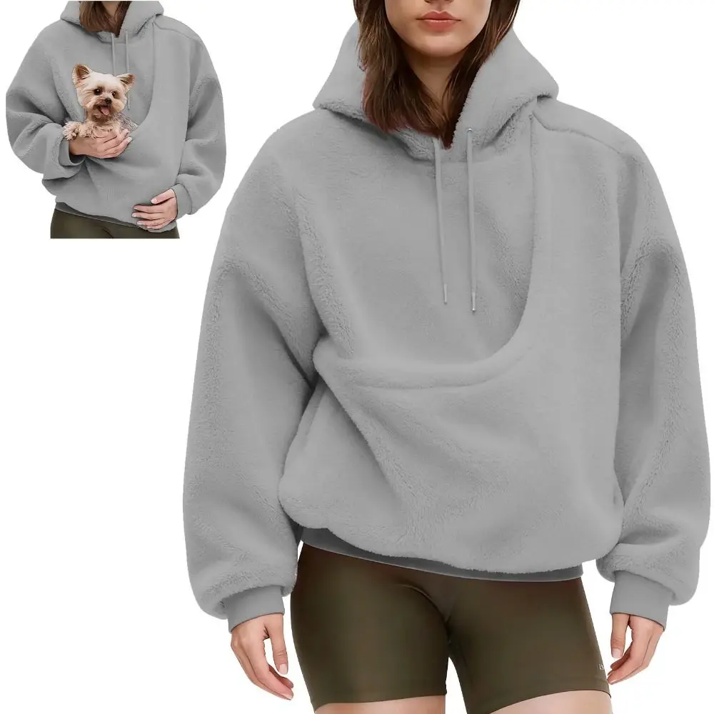 

Front Large Pouch Pet Carrier Hoodie Long Sleeve Hands-Free Unisex Pouch Sweatshirt Material Daily Wear Cat Dog Bag Small Dogs