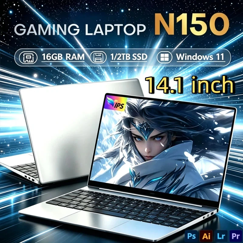 2026 HOT Ultra Slim 14.1" Laptop 32GB 2TB Windows 11 Intel Core I9 N150 Gaming Computer PC Gamer Office Notebook 1920*1080 HD