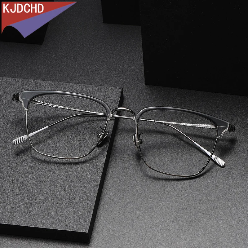 

Acetate Titanium Glasses Frame Men 2024 New Design Square Ultralight Prescription Eyeglasses Women Myopia Optical Full Eyewear