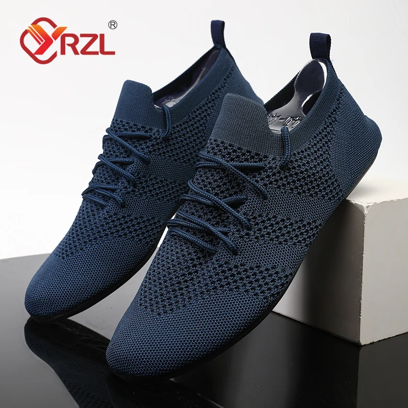 YRZL-Mocassins de malha antiderrapante respirável masculino, mocassins de condução, flats de alta qualidade, sapatos casuais de verão