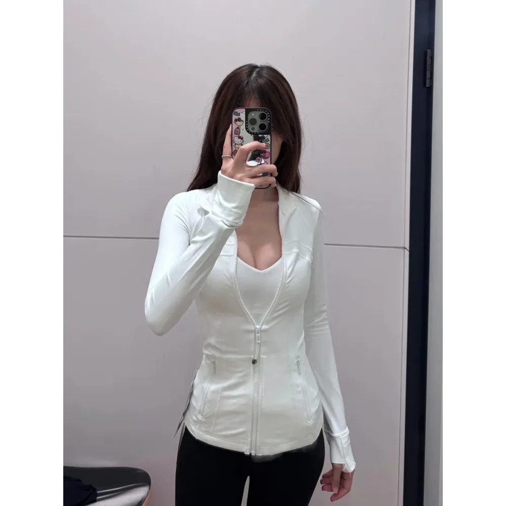 

Fibone Yoga Wear Jaet Women's Fitn Cycling Suit Slimming Sun Protection Waist Cinching Tight Fit Sports Top