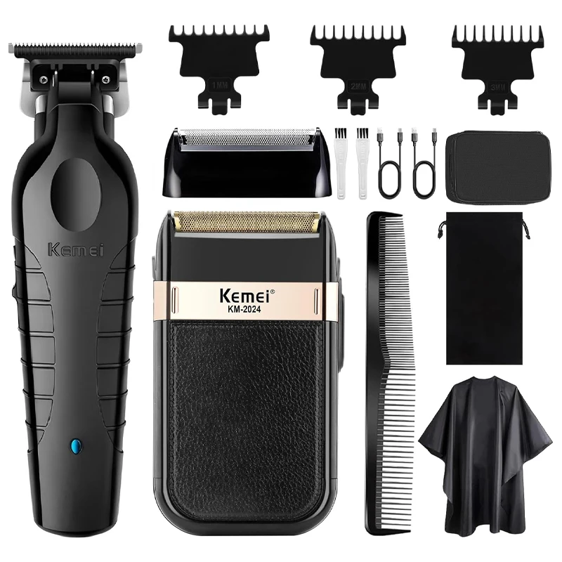 Kemei  KM-2299 KM-2024 Professional Hair Clipper Kit Electric Shaver Male Hair Cutting Machine Men’s Trimmer Machine