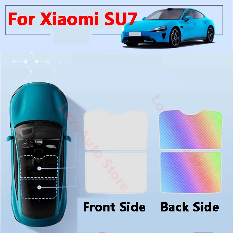 

For XIAOMI SU7 2024 2025 Car Sunroof Shade Curtain Heat Shield Car Roof Sunscreen Plate Colorful Decoration Accessories