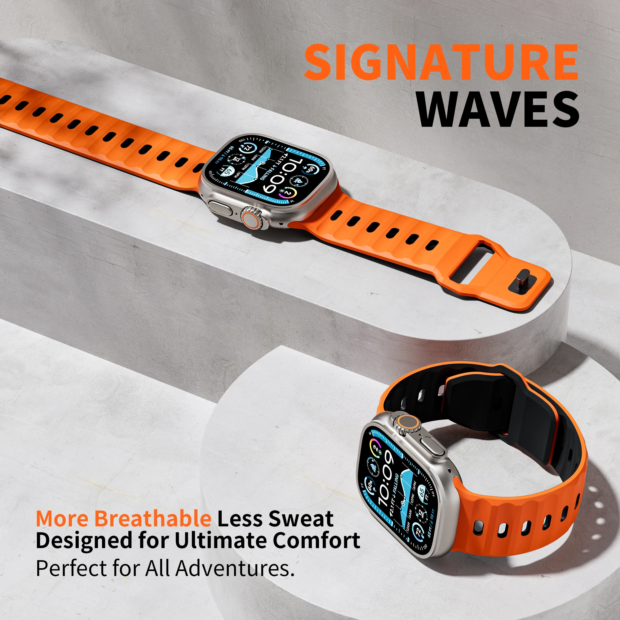 Sport Silicone Straps For Apple Watch Band 45mm 44mm 42mm 46mm 49mm Rugged Bracelet correa IWatch Series 10 SE 9 8 7 6 3 Ultra 2