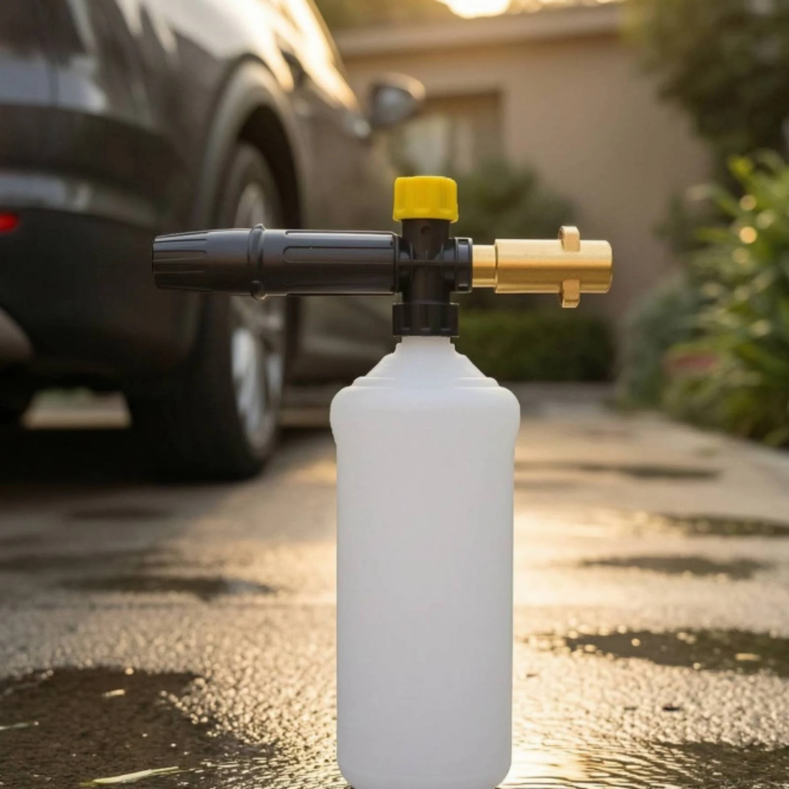 Pressure Washer Foam Cannon Heavy Duty Foam Cannon with Bottle Soap Attachment Sturdy Translucent for Car Detailers