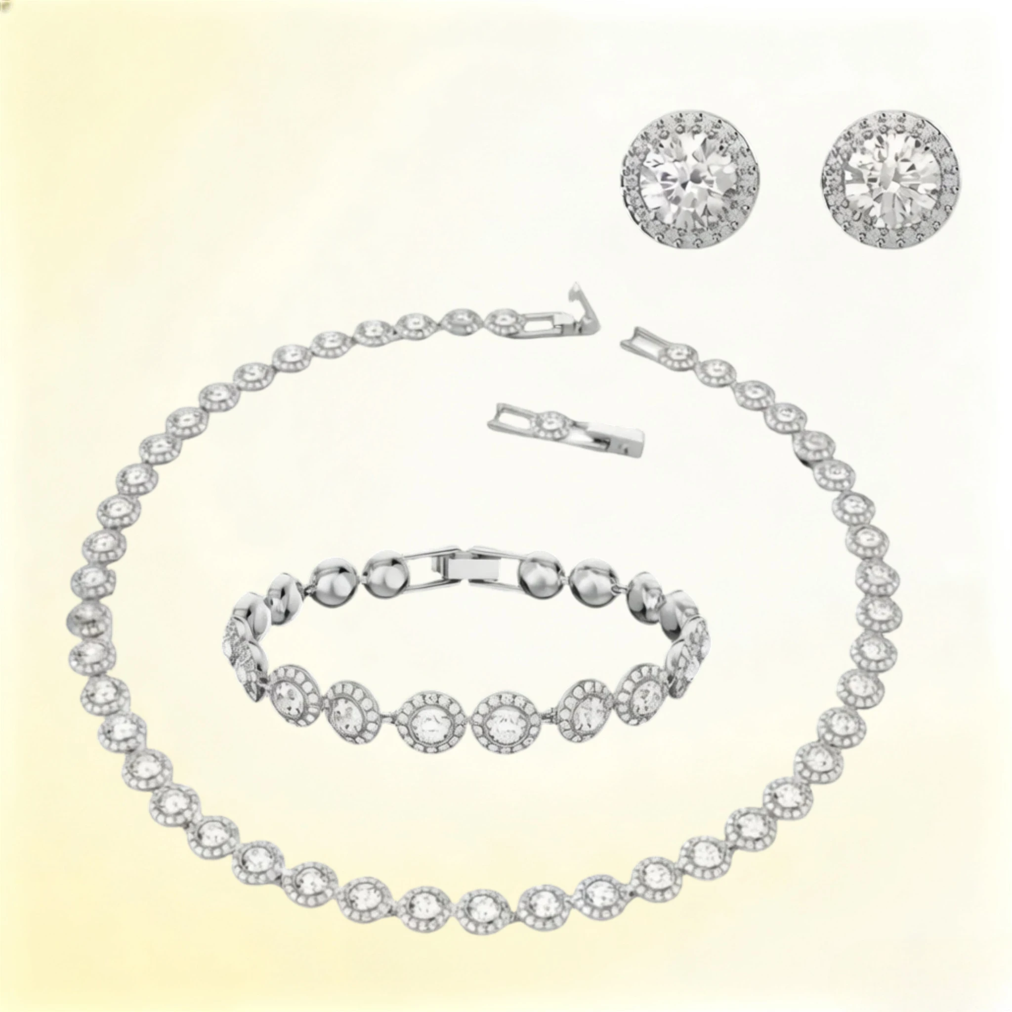 Top Selling 2026 Original New Product Shining High Quality Round Heart Crystal Necklace Women's Luxury Festival Gift