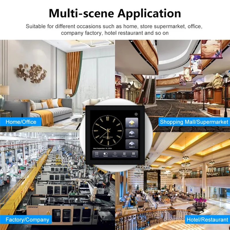

ABRE-Tuya T3E Pro Smart Control Panel Switch Touch Screen Panel Switch Zigbee Intelligent Home Wall Push Light Switch