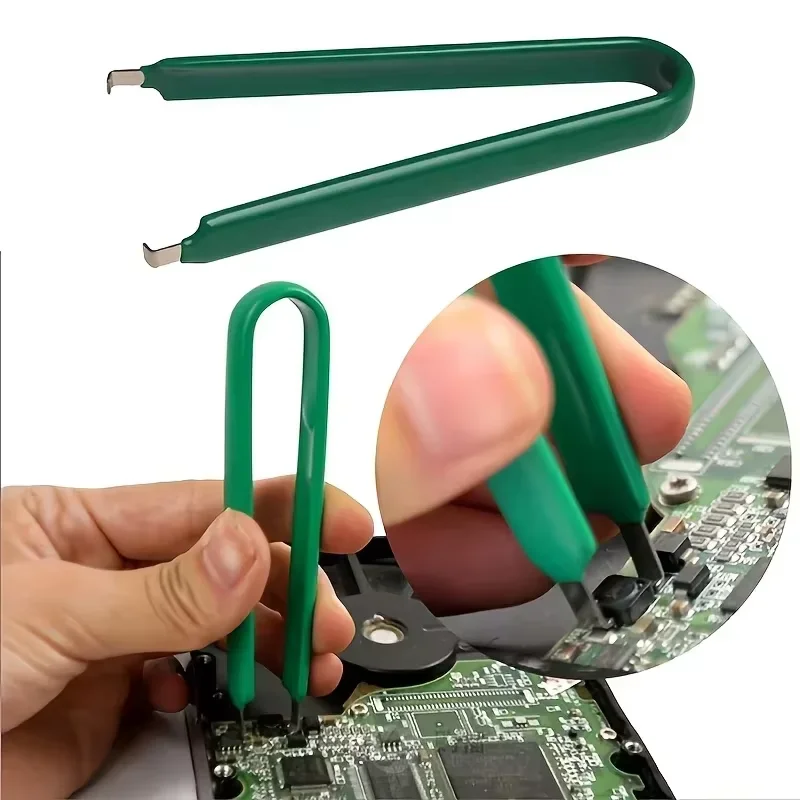 1pc U-Type IC Extractor Tweezers, Chip & Electronic Component Puller Remover Tool for Mobile Phone Repair, Safe IC Parts Removal