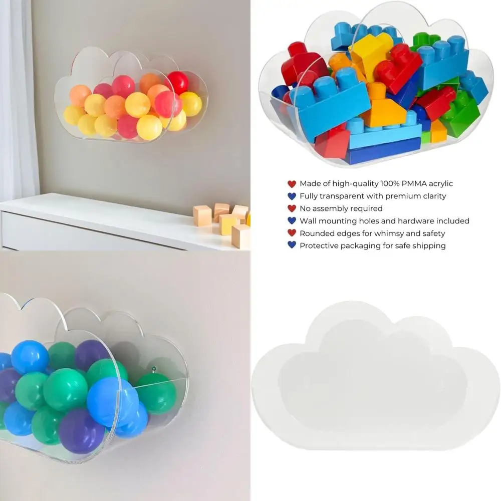 جيب عرض مثبت على الحائط من الأكريليك - منظم تخزين شفاف لحضانات الأطفال وغرف نوم الأطفال