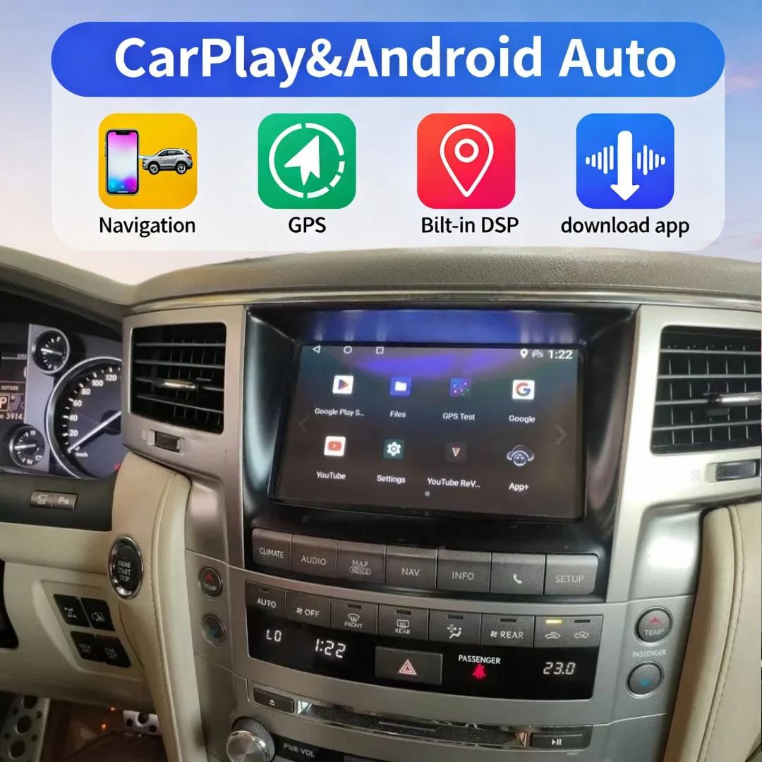 

Автомагнитола 8" Android 13 для Lexus LX570 2007-2015 (2026) с беспроводным CarPlay и мультимедийным центром
