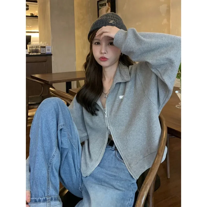 

Waffle Sweater Cardigan 2023 Spring and Autumn Fashion Ins Design Sense Small and Sweet Spicy Women's Short Coat Commuting P137