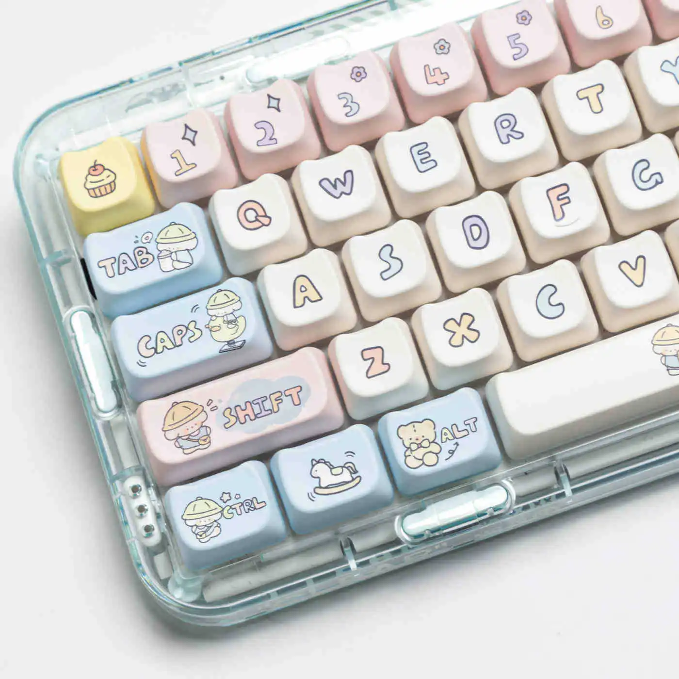 

New 140 Keys MAO Cat Profiled Keycaps Kawaii Cute Puppy PBT Heat Sublimation Keyboard Cap Full Set MX Switch 7u Dissected Space