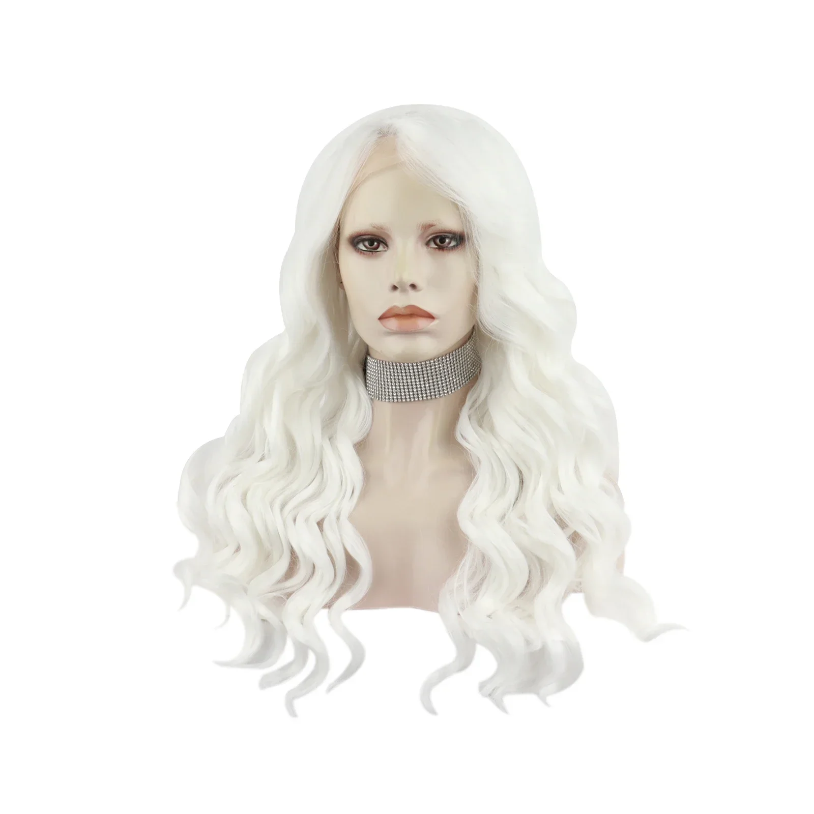 Celebrity  white Natural Color 24inch Lace Front Wigs curl  Futura high quality synthetic wigs heat resistant frontal