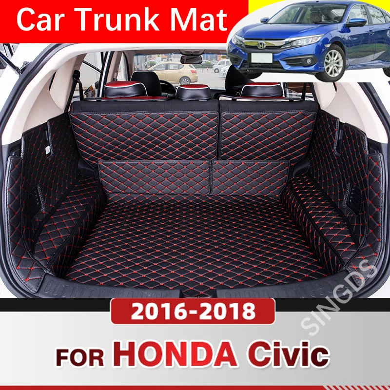 

Auto Full Coverage Trunk Mat For HONDA CIVIC 5-Seat 2016 2017 2018 Car Boot Cover Pad Cargo Liner Interior Protector Accessories