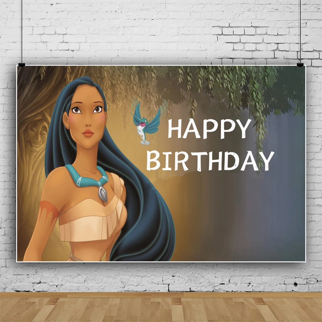 Pocahontas Background For Photography Photo Backdrop Birthday Decoration Baby Shower Kid's Party Banner Props Indian Princess