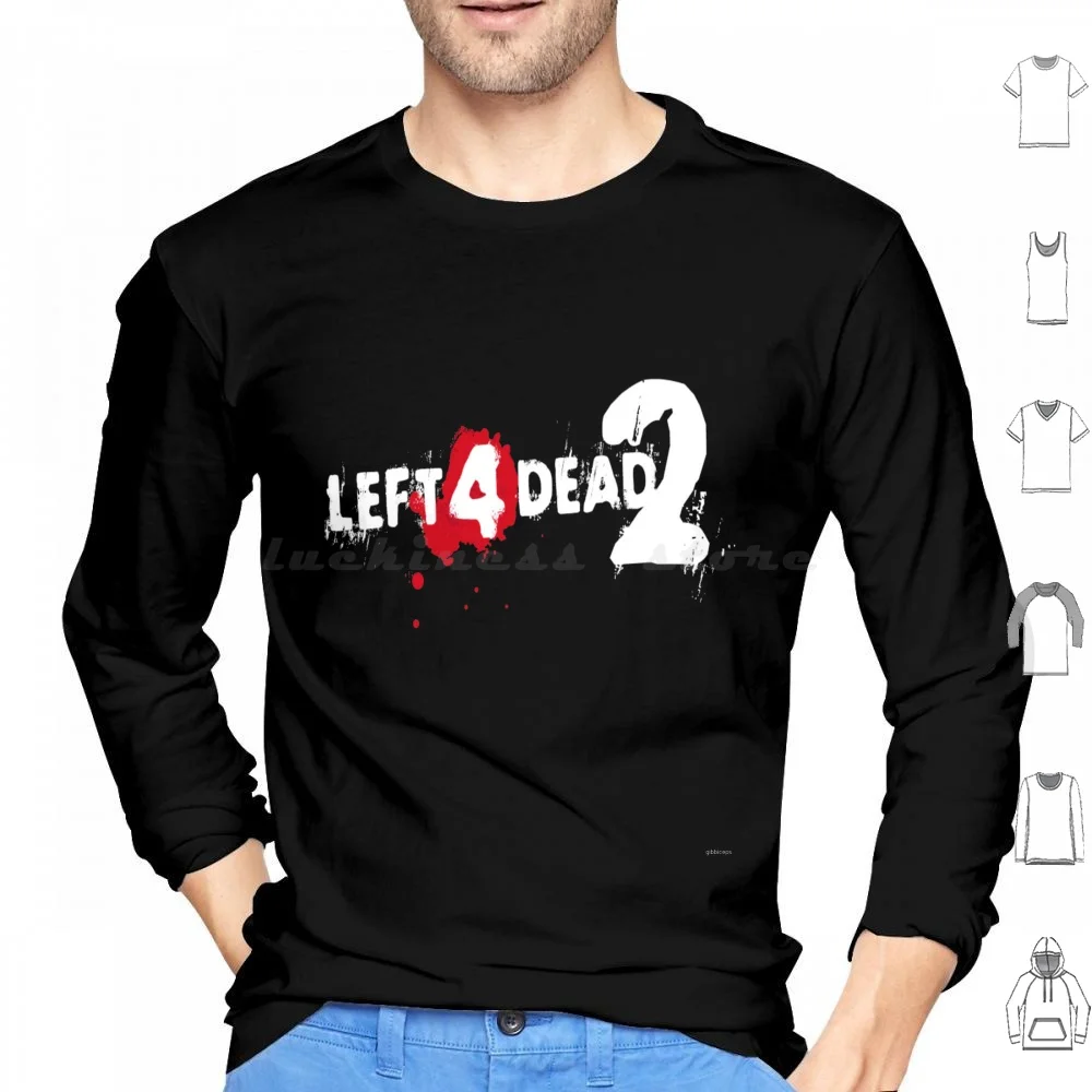 Left 4 Dead 2 Logo Hoodie cotton Long Sleeve L4d L4d2 Left 4 Dead 2 Left For Dead Left 4 Dead Zombie Game Logo 360 Ps3