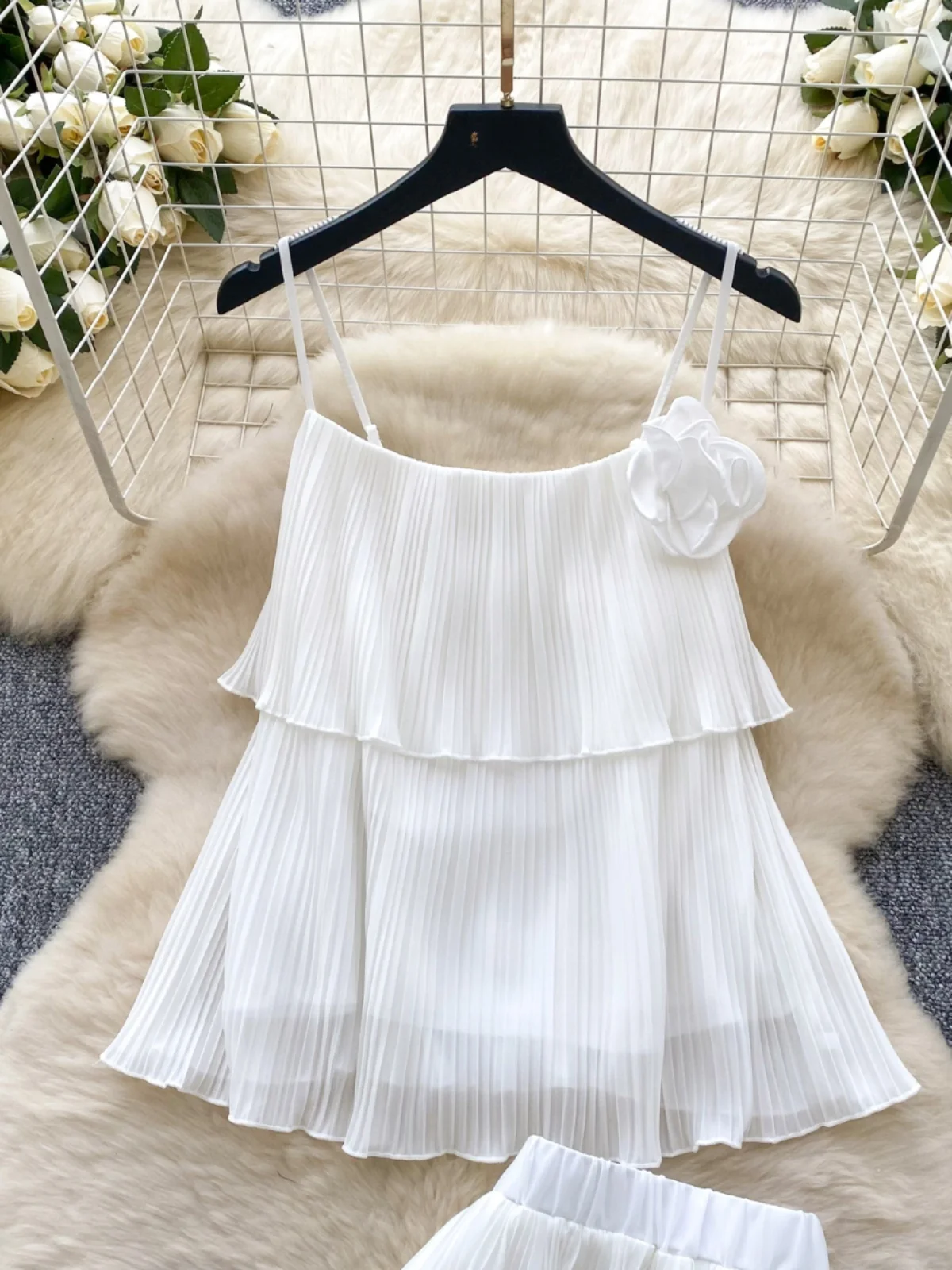 

Женский летний комплект Ele Gentle Aosphere с жилетом на бретелях и юбкой с высокой талией, модный легкий ансамбль