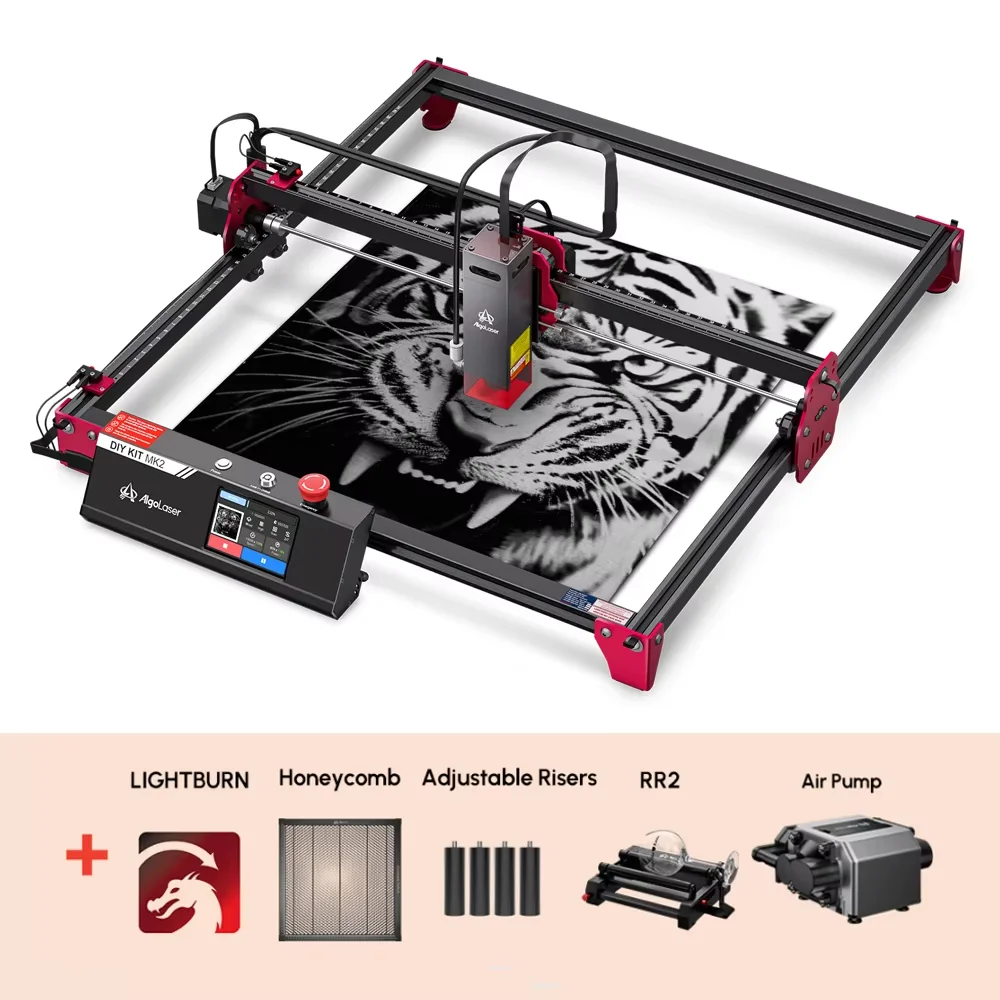 Algolaser DIYKIT MK2 40*43cm CNC Laser Cutter Engraver Air Aissit WiFi Table Metal Acrylic Wood Laser Cutting Engraving Machine