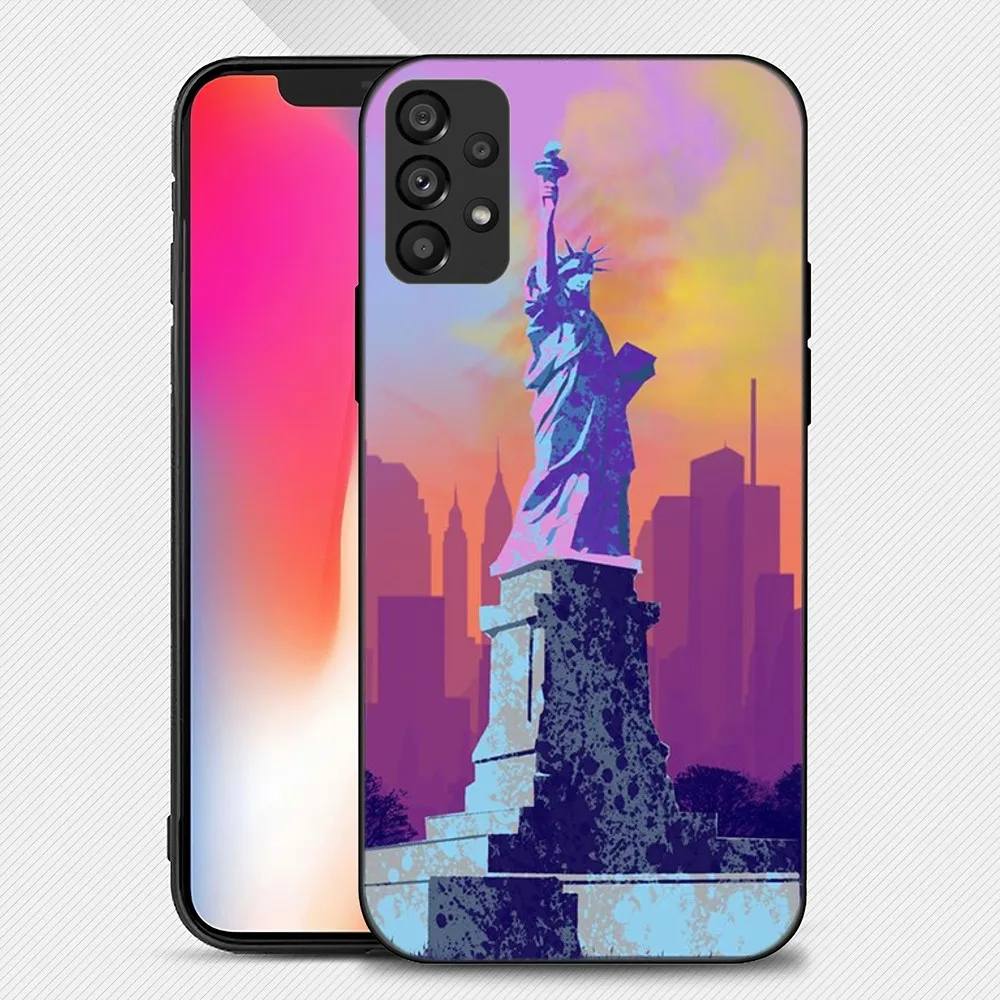 The statue of liberty Phone Case For Samsung Galaxy S22 S23 Ultra S21 S20 FE Plus Note 20 Soft Cover