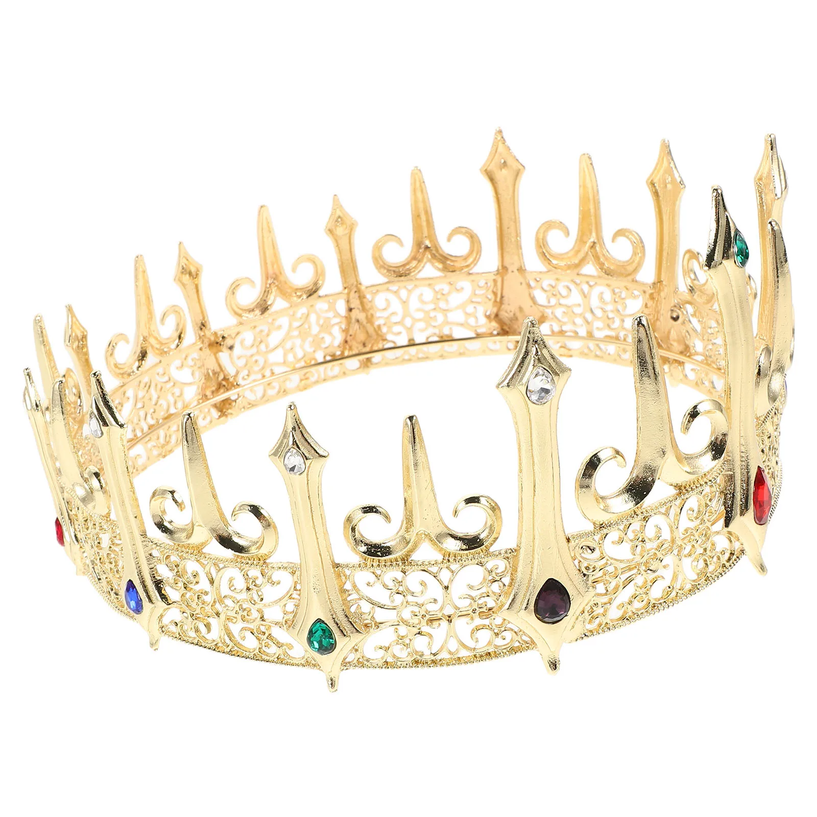 

Gothic Crown Jewelry Prince Men Mens Costume Clothing King for Metal Alloy Medieval Man Male