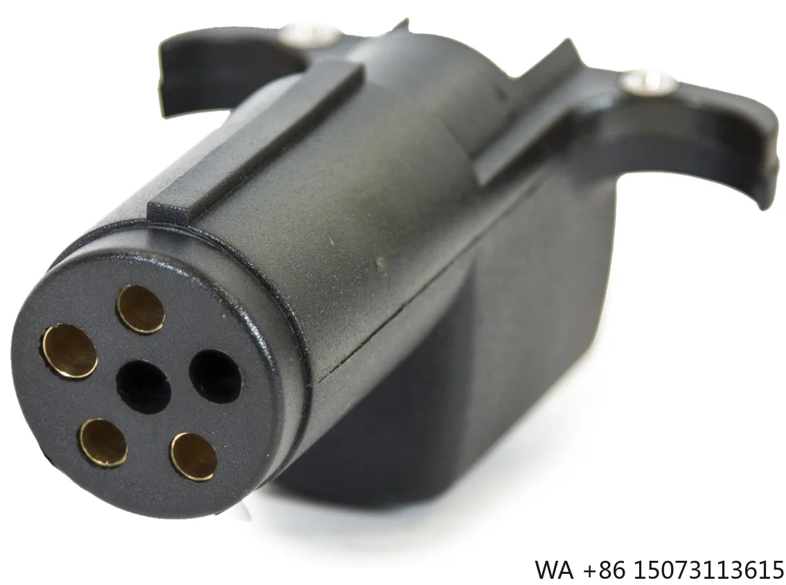 4-Pin Round to Flat Trailer Socket Adapter for Caravan Motorhomes Boats