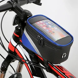 Waterproof Bicycle Front Frame Bag TPU Sensitive Touch Screen 6.7 Inch Phone Holder Cycling Top Tube Bag Road MTB Bike Accessory