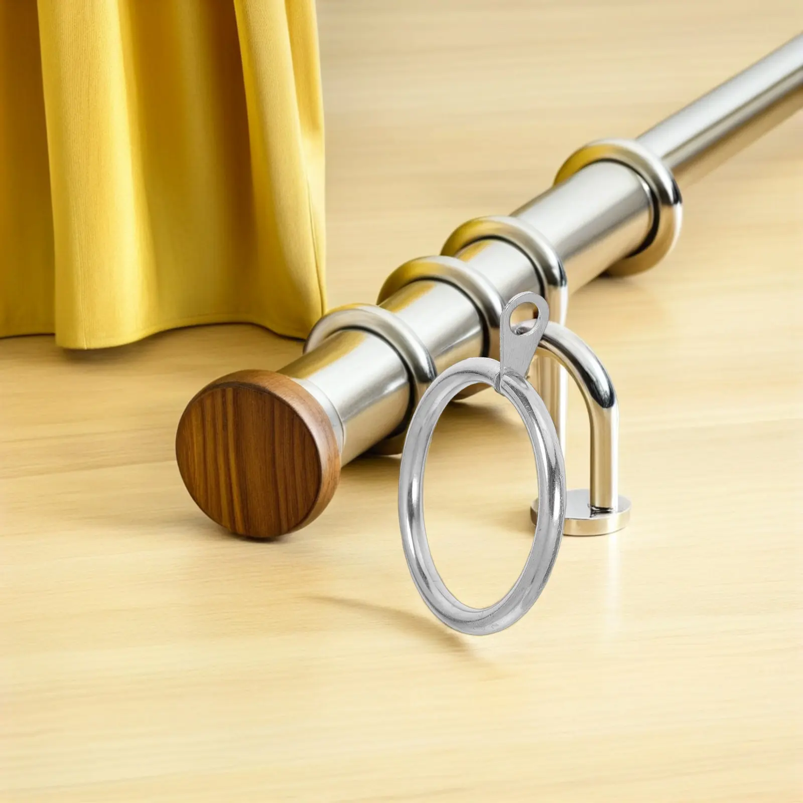 24Sets Curtain Hanging Rings Eyelet Metal Heavy Duty Drapery Rings Pin Hooks Reliable Support Quick Install for Shower Bathroom