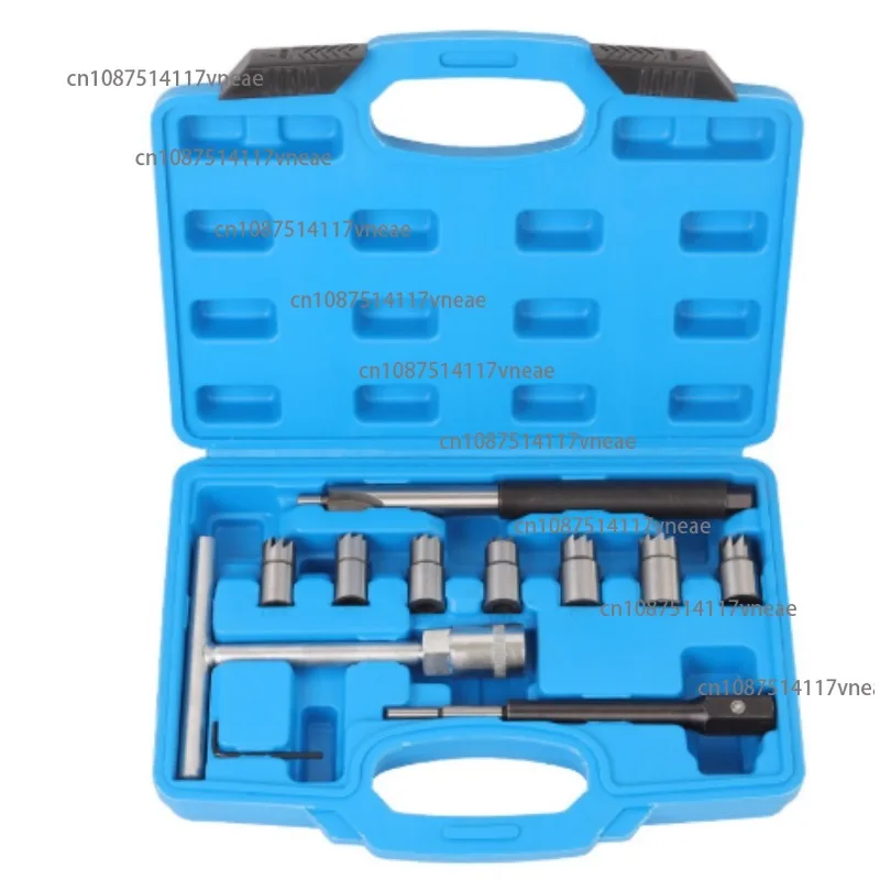 8/11/17pcs Car Diesel Injector Seat Cutter Nozzle Car Reamer Carbon Remover Clean Repair Tool Automotive Accessories