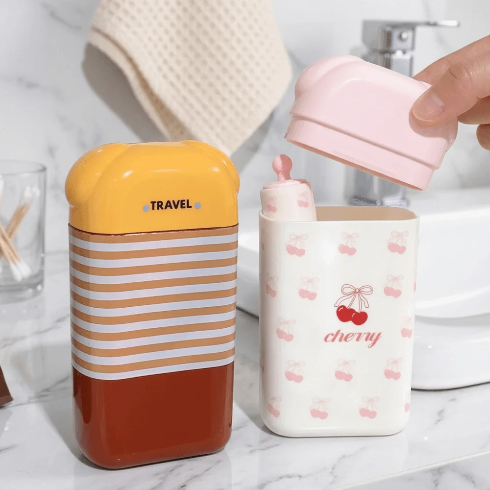2 in 1 Toothbrush Storage Box Cartoon Detachable Toothbrush Organizer Waterproof Portable Travel Toothbrush Cup Travel