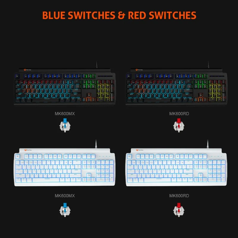 Mk600 blaue Achse Spiel mechanische Tastatur LED Regenbogen Hintergrund beleuchtung doppelte Injektion Keycap Desktop Laptop Universal Zubehör