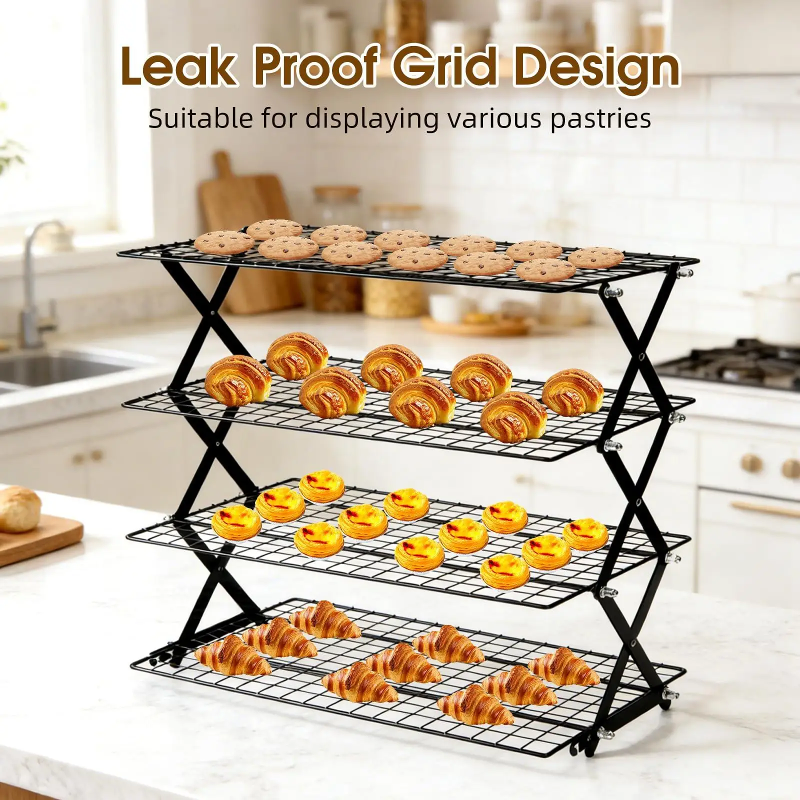 

Складная решетка-органайзер для охлаждения и хранения, железная, складная, для выпечки, штабелируемая, экономит место, для кухни и пикника