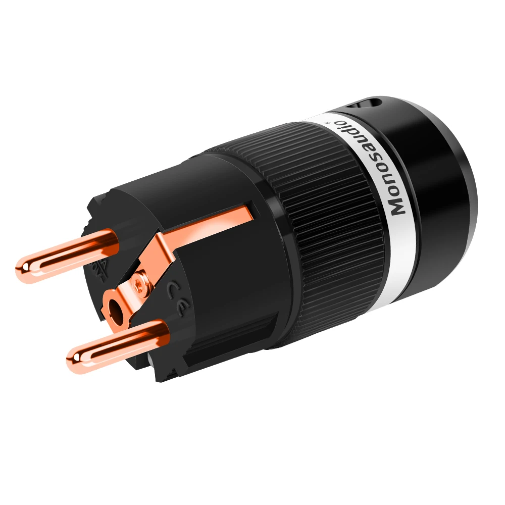 

E100/F100 99.998% Pure Copper AC Power Plug Schuko Electri jack Hifi EUR Power Plug IEC Connectors supply cable plug