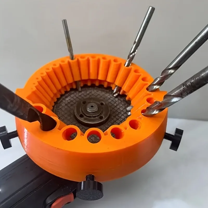 High-Performance Drill Bit Sharpener and Grinder Attachment - 2-13 mm Capacity, for 125 mm Giant Blade Angle Grinder for Electric Drills, Durable Plastic Structure, No Electricity Required, Ideal for Sharpening and Gri