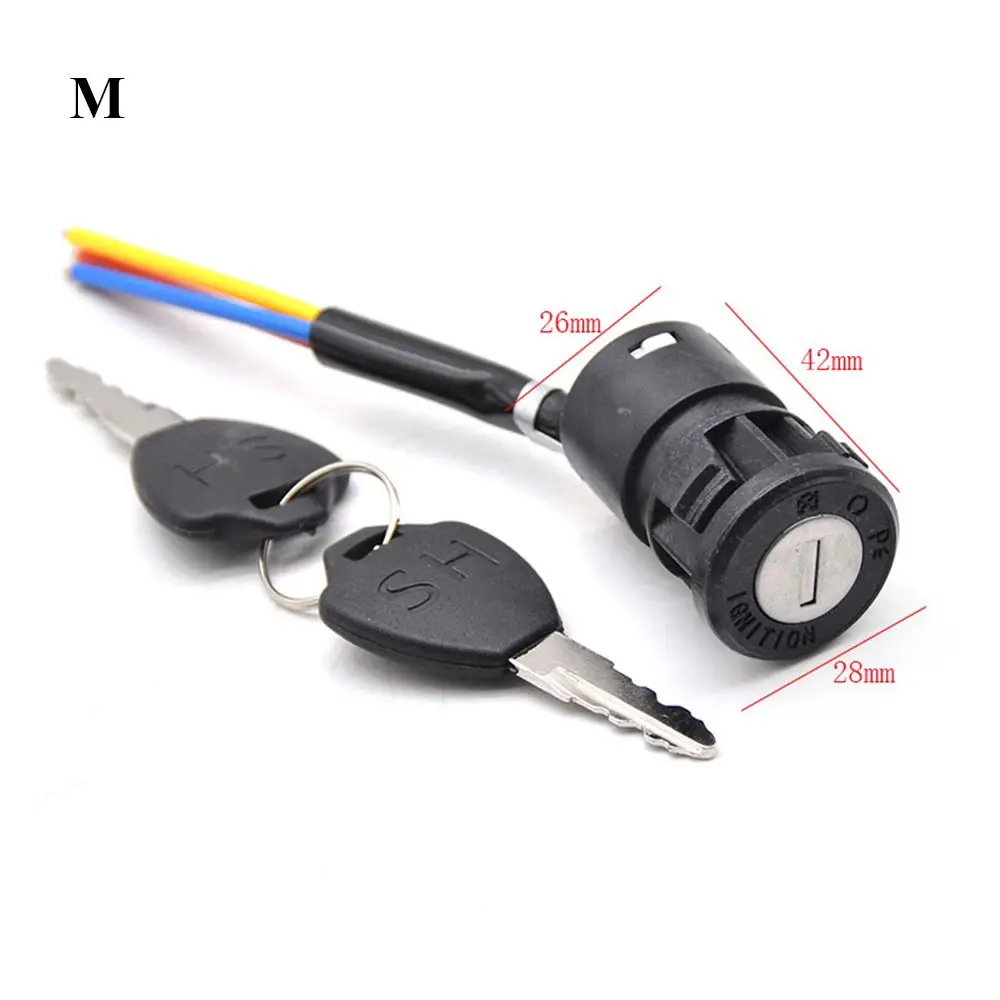 Ignition Switch Key Power Lock Universal Electric Bicycle Biking Portable Dustproof Cycling Parts for Electric Scooter