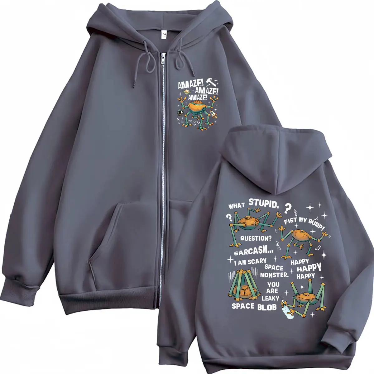 Rocky Amaze Project Hail Mary Book Inspired Funny Zipper Hooded Sweatshirts Men Women Fashion Casual Zip Up Hoodies Coats Jacket