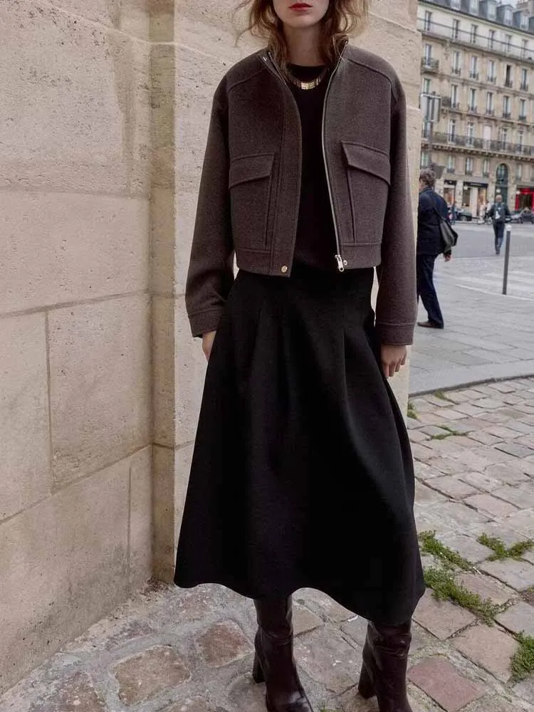 

Зимняя новая модная простая женская одежда в европейском и американском стиле, универсальная мягкая куртка с воротником-стойкой для поездок на работу