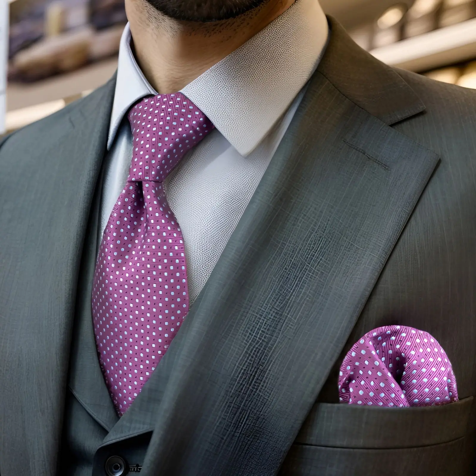 Corbatas de hombre con puntos morados, juego de pañuelo de bolsillo, pajarita extra larga pre-atada, corbata para niños