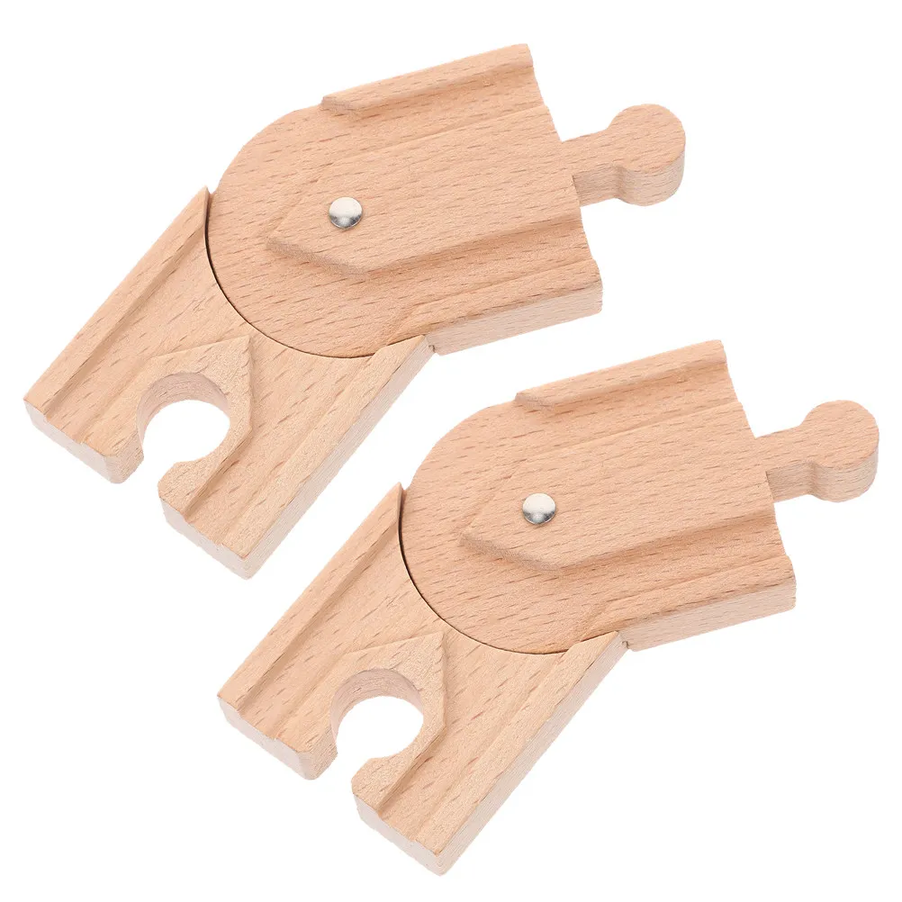 

2 шт. деревянных аксессуаров для железнодорожных путей, DIY-блоки для железной дороги, развивающие воображение и координацию рук и глаз у детей, игрушка