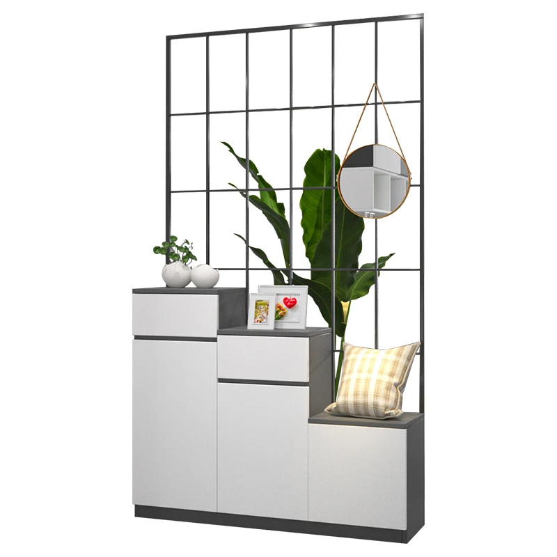 

Винный шкаф с перегородкой для входа, современный и простой стеллаж для хранения в прихожей, железный декоративный шкаф для гостиной