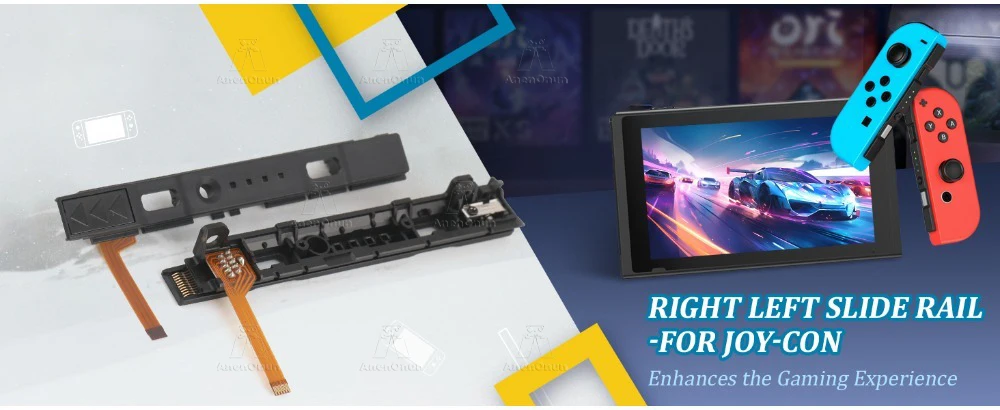 Gleitschiene für Switch/Switch OLED Joycon Ersatz-Reparatur-Kit mit Sensor-Flexkabel Links Rechts Gleitschiene Premium Langlebige Teile – Detail 1