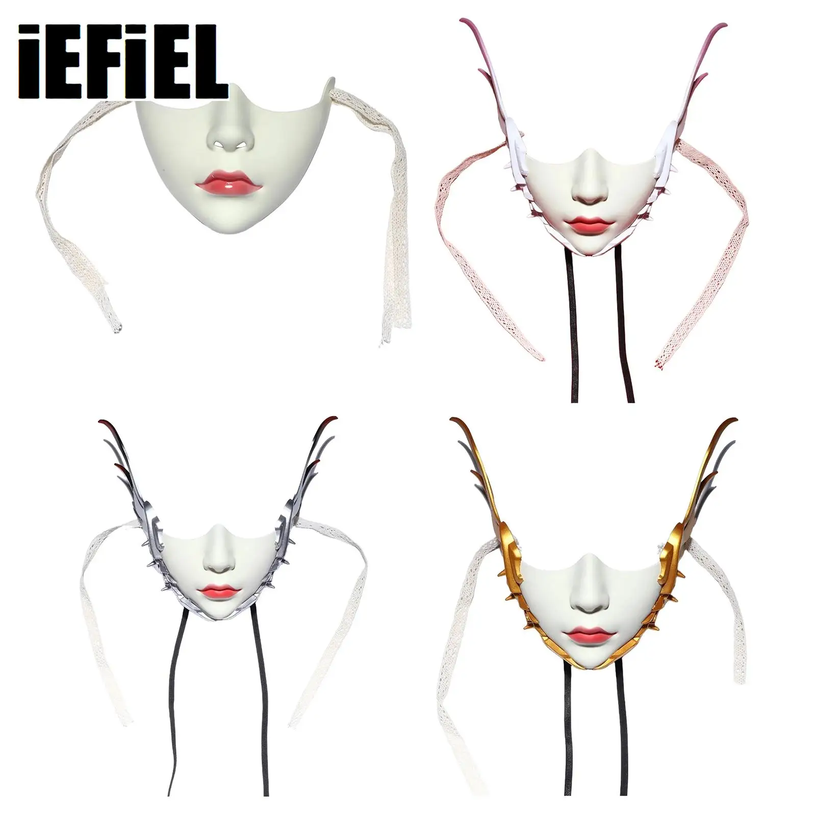 النساء الفتيات الراتنج تنفس قناع الذاتي تعادل حزام تصميم نصف قناع الوجه تحت عنوان إمدادات الحفلات الدعائم تأثيري الأداء غطاء الوجه #1