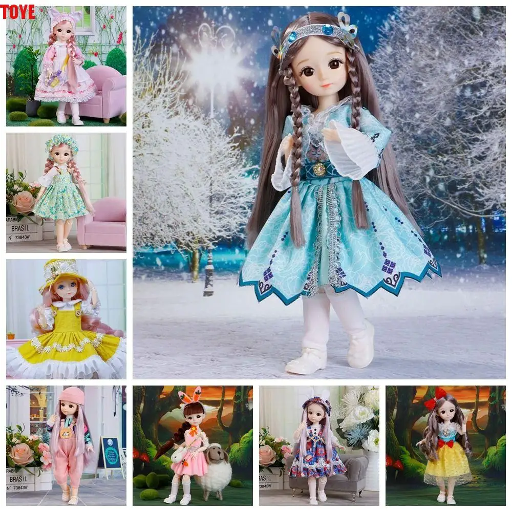 

Play House Toys with Clothes BJD Doll 3D Eyes Dress Up Removable Joints Doll Cute 1/6 BJD Kids Toy