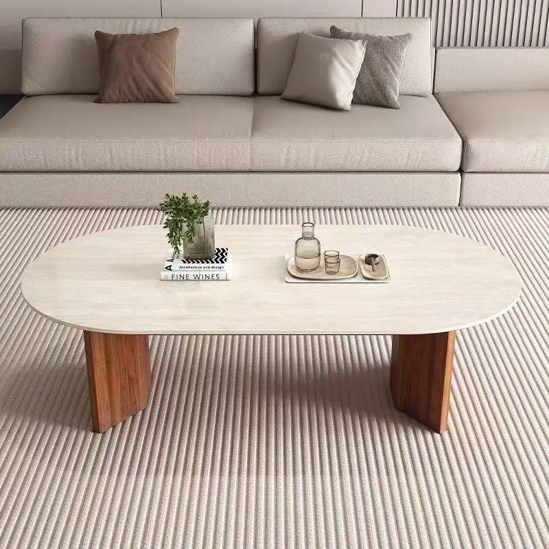 Wood Wood Coffee Tables Living Room Low Modern Oval Coffee Tables Farmhouse Sofa Stolik Kawowy Japandi Style Furniture