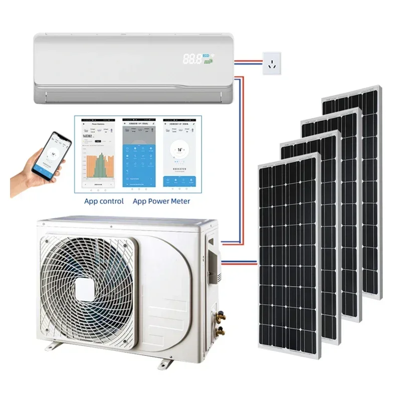 Efficient DC Solar Panel Off Grid Solar Air Conditioner for 24000btu Inverter Split Wall Mounted for Home