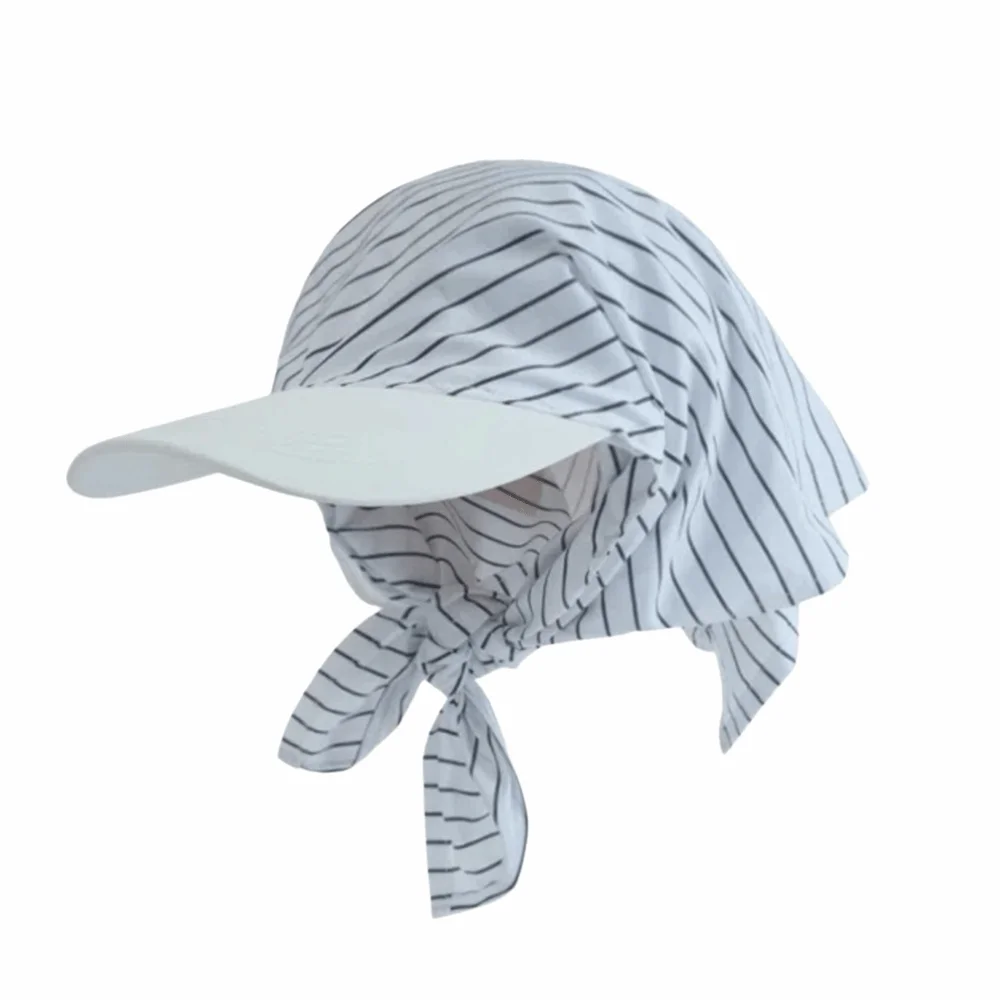 

Fashion Striped Headscarf Caps Sun Protection Breathable Sun Hat UV Protection Quick Drying Summer Caps Women