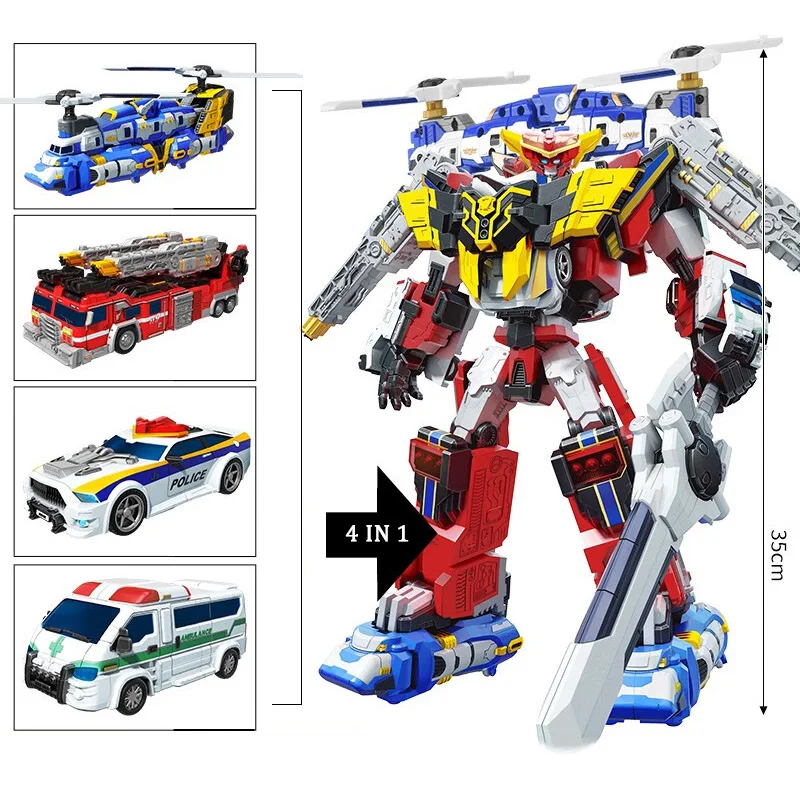 

4 IN 1 Tobot V Gigant Saver Transforming Car to Robot Toys Korea Cartoon Brothers Anime Tobot Transformation Robot Toy Gift