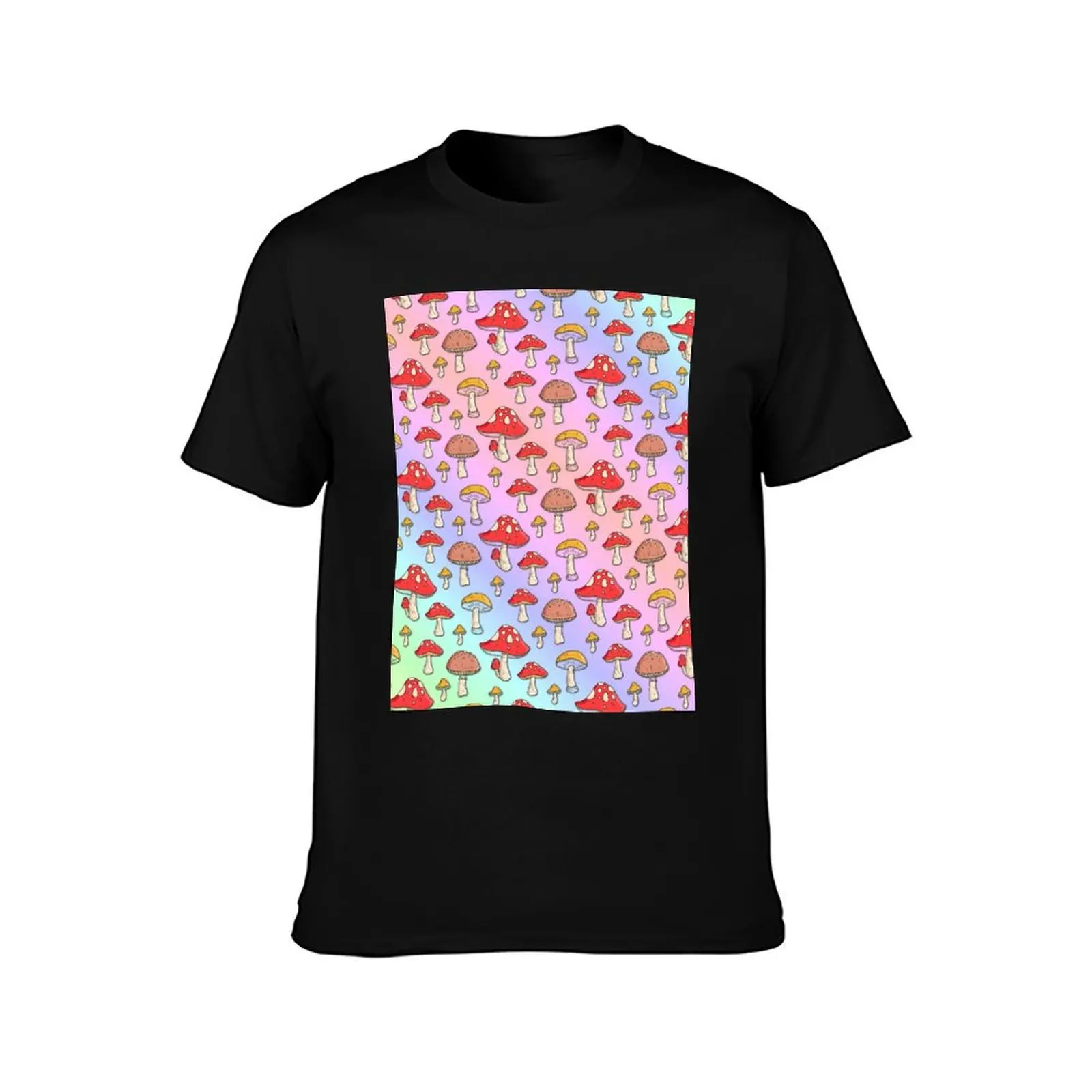 Holographic Mushroom All Over Print T-Shirt cotton t-shirt plain for man package T-Shirt