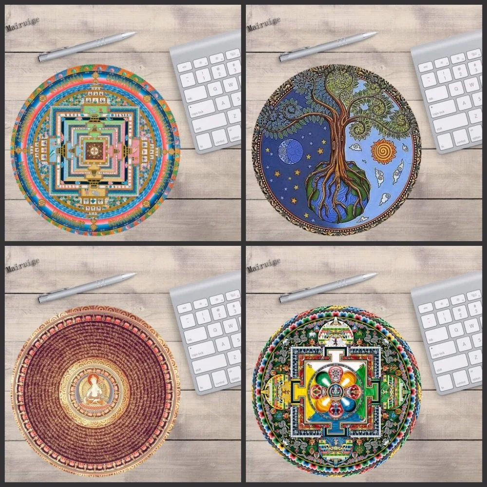 

Mairuige Mouse Pad With Mandala Pattern Circular Pc Setup Accessories Mousepad With Rubber 20cm by Mouse Pads Office Rug